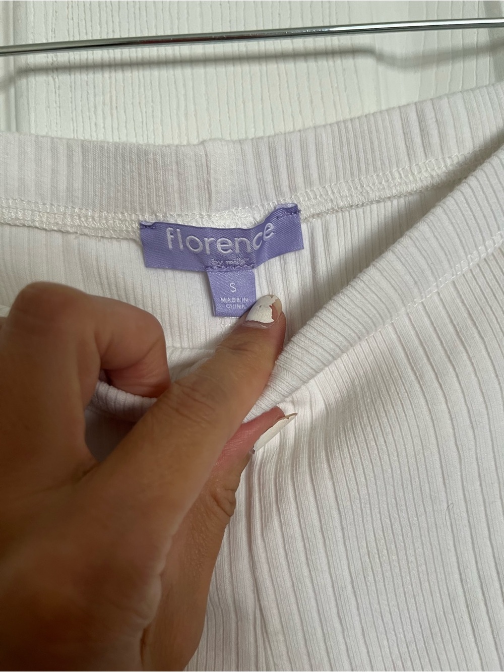 High-Rise White Ribbed Wide-Leg Pants - Picture 2 of 4